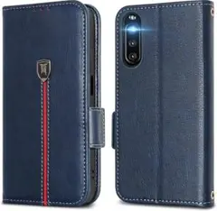 ラスト1点❗ Xperia 10 IV PUレザー 手帳型ケース ブルー