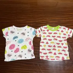 スマイリーフェイスとスイカ柄Tシャツ2枚セット 95 Tシャツ
