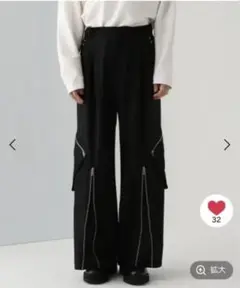 (完売品)hareベルトデザインカーゴパンツ　ブラックS