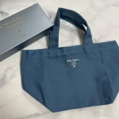 PRADA キャンバストートバッグ ブルー 箱付き✨
