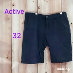 Active メンズ チノハーフパンツ W32 ネイビー系 海外古着/輸入古着