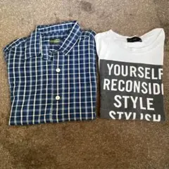 子供服男の子140 シャツ、Tシャツ２点セット