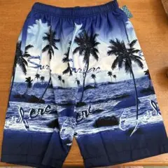 青系 ヤシの木デザイン 水着 Lサイズ