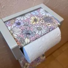 3091【2点100円、3点200円引き】花柄トイレットペーパーカバー
