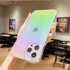 iPhone14Pro ケース 虹色 インスタ映え アイフォンケース オーロラ