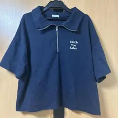 しまむら　CO・ZA ネイビー Tシャツ 半袖