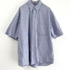 コットンシャツ　ストライプ　半袖　おしゃれ　可愛い　Ljands' end