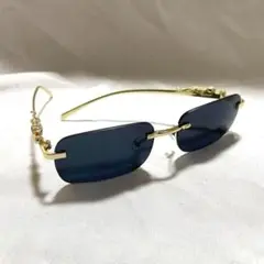 リムレス ゴールド ブラックレンズ 数量限定 金 韓国 サングラス メガネ