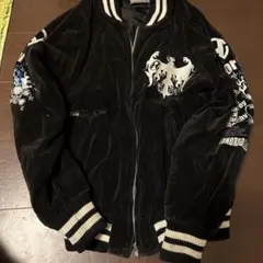 黒いベルベットスカジャンHUNDREDCLUB