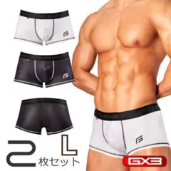 GX3 GLOSS SPORTS モノトーン ミディアムボクサーパンツ L 2枚