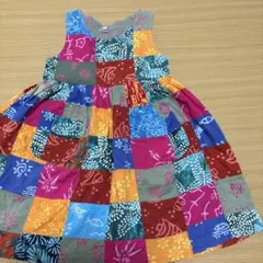 ノースリーブ パッチワーク ワンピース　Mサイズ