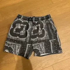 バンダナ柄 ブラック ホワイト ショートパンツ