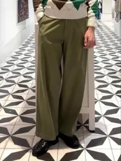 MAISON et VOYAGE コットンツイル ワイドストレートチノパンツ