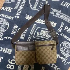 GUCCI イタリア製 GGキャンバス×レザー ウエストバッグ ボディバッグ