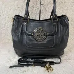 【美品】トリーバーチ 2way ショルダーバッグ ゴールド ロゴ 金具