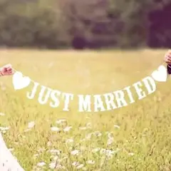 新品JUST MARRIED バナー ガーランド結婚式前撮りウェルカムスペース