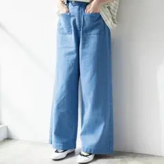 近年IENAイエナ　ワイドパンツ　デニム　21ss フロントポケット　フレア