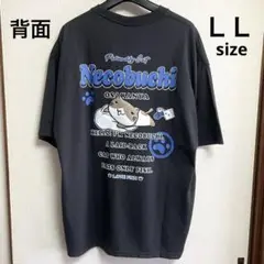 未使用タグ付き LＬ ＸＬ ねこぶちさん 猫 サガラ刺繍半袖Tシャツ ブラック
