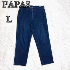 papas パパス デニムパンツ ジーンズ L 日本製 大きいサイズ ストレッチ