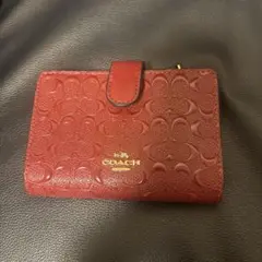 COACH レッド 二つ折り財布