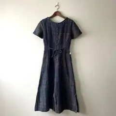 うさと usaato ロングワンピース 天然素材 Aライン バックリボン