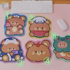 【韓国取り寄せ】かわいいくまちゃんのマウスパッド☆