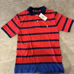 新品•未使用　ポロ ラルフローレン ポロシャツ　赤黒　メンズキッズM 10-12