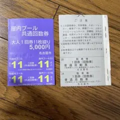 名古屋市営プール大人券500円✖️2 駐車場券300円✖️2枚　セット