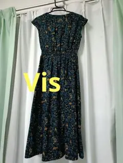 Vis花柄ウエストゴム　ワンピース