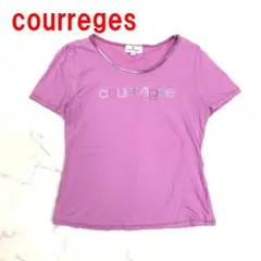 A6641 クレージュ 半袖Tシャツ 綿 コットン ストーン ピンク 38