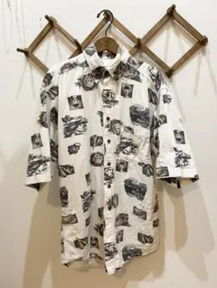 woolrich ヴィンテージ 半袖　シャツ 総柄　キャンプ　Mサイズ