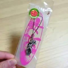 沖縄 　ご当地　 ストラップ　キーホルダー　ハイビスカス　花　平成　レトロ　黒