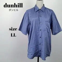 【a1582】dunhill ダンヒル 半袖 シャツ LL ゴルフ 刺繍