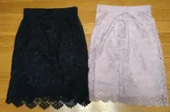 ROPÉ PICNIC ネイビーМ ユニクロ薄紫 М レーススカート