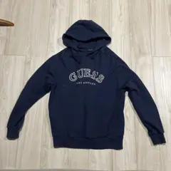 GUESS ネイビー フード付きパーカー M