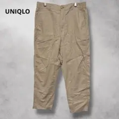 【ユニクロ】UNIQLO（XL）リネンコットンテーパードパンツ/ベージュ/大きい