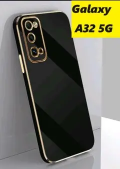 Galaxy A32 5G ★ゴールドメッキ風　レンズ保護★黒 Galaxy