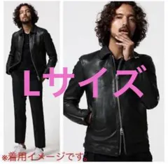 Lサイズ◎NANO UNIVERSE 羊革 シープレザー シングルライダース 黒