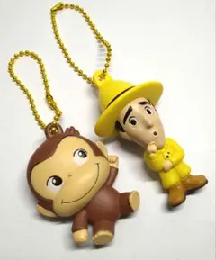 おさるのジョージ ぺたんこマスコット　ストラップフィギュア