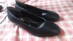 ange passe ブラック フラットシューズ