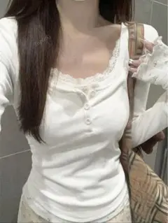 SHEIN トップス 花柄 レース 韓国カジュアル