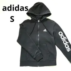 adidas アディダスブラック パーカー Sトレーナー黒