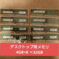 デスクトップ用メモリ／DDR4 4GB✕8（合計32GB）