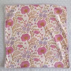 インド ブロックプリント ANOKHI 花柄 クッションカバー 約45x45cm
