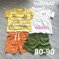 【美品】baby GAP MARVEL 車80 保育園　Tシャツ　ズボン