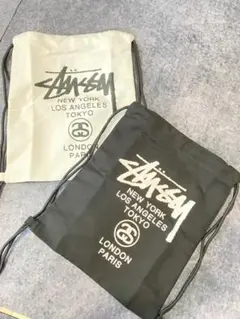 Stussy ドローストリングバッグ 2色セット