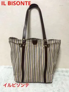 IL BISONTE イルビゾンテ 本皮 × キャンパス トートバッグ