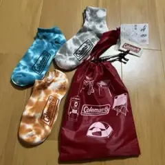 新品　Coleman メンズ 靴下3足 巾着&ステッカー付き