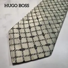 HUGO BOSS ヒューゴボス ネクタイ チェック ゴールド ブラック 金 黒