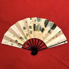 舞扇子 金色幾何学模様